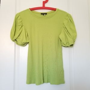 1.STATE Puff Sleeve Rib Knit T-Shirt Herbal Garden